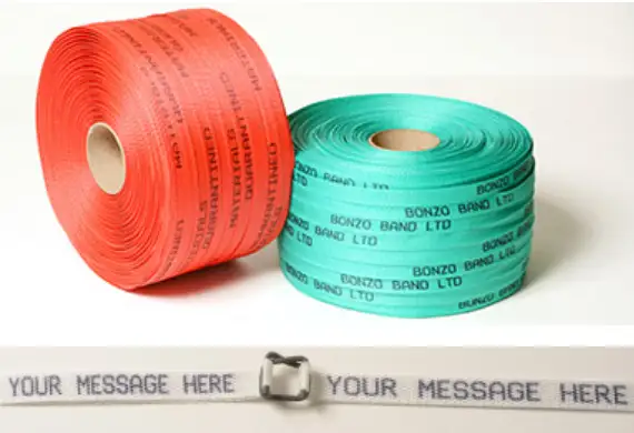 Printed and Coloured Coded Woven Polyester Strapping