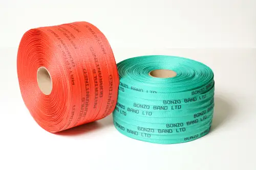 Click Here To Enlarge This Photo Of E25L - 25mm Woven Polyester Strapping 31% Recycled Strapping Cross Wound Coil